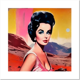 Elizabeth Midcentury Modern Galaxy Pop Art Posters and Art